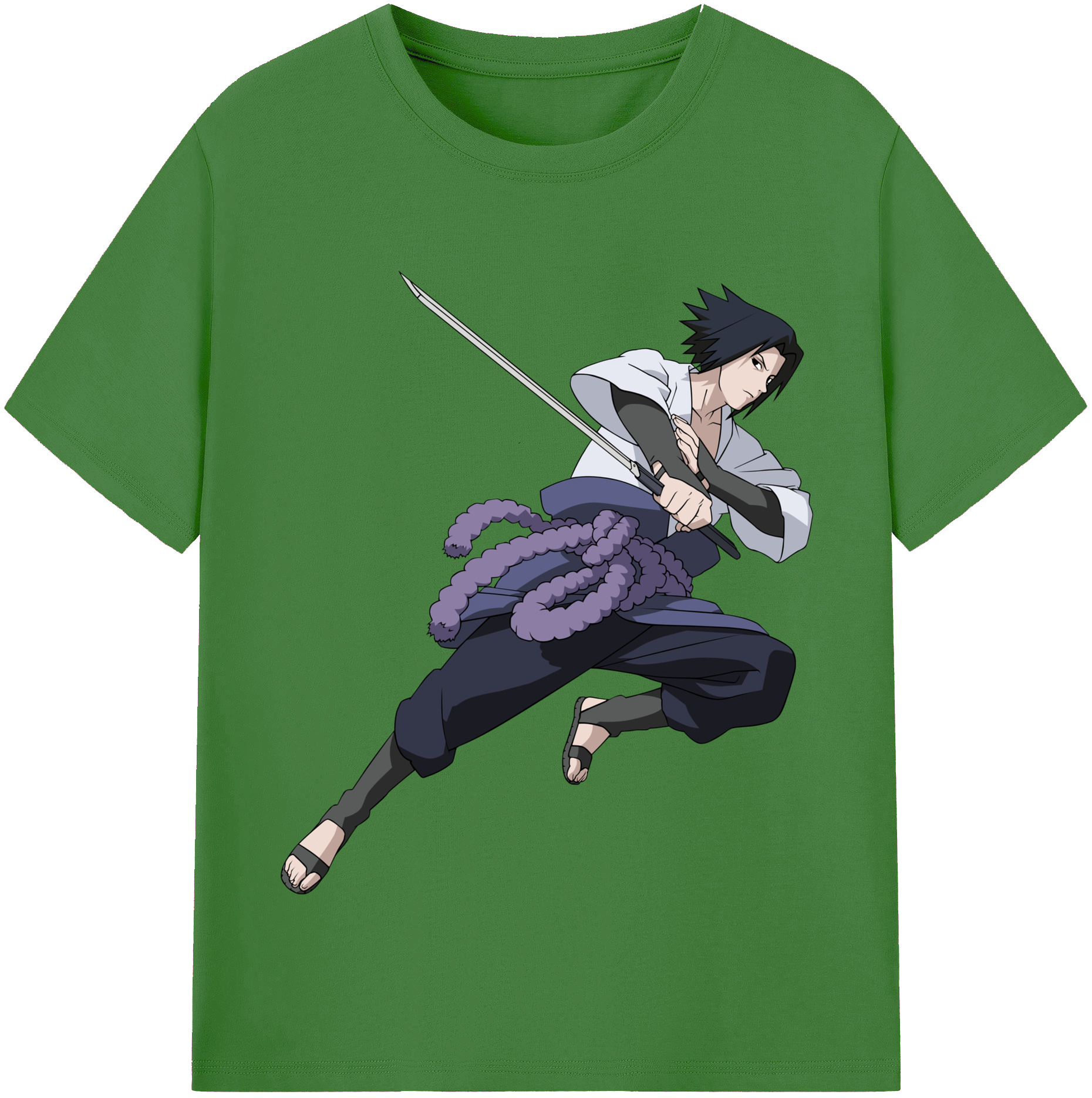 （画像用） NARUTO -ナルト- うちは サスケ Uchiha Sasuke レディースカジュアルプリントTシャツ（綿100％）